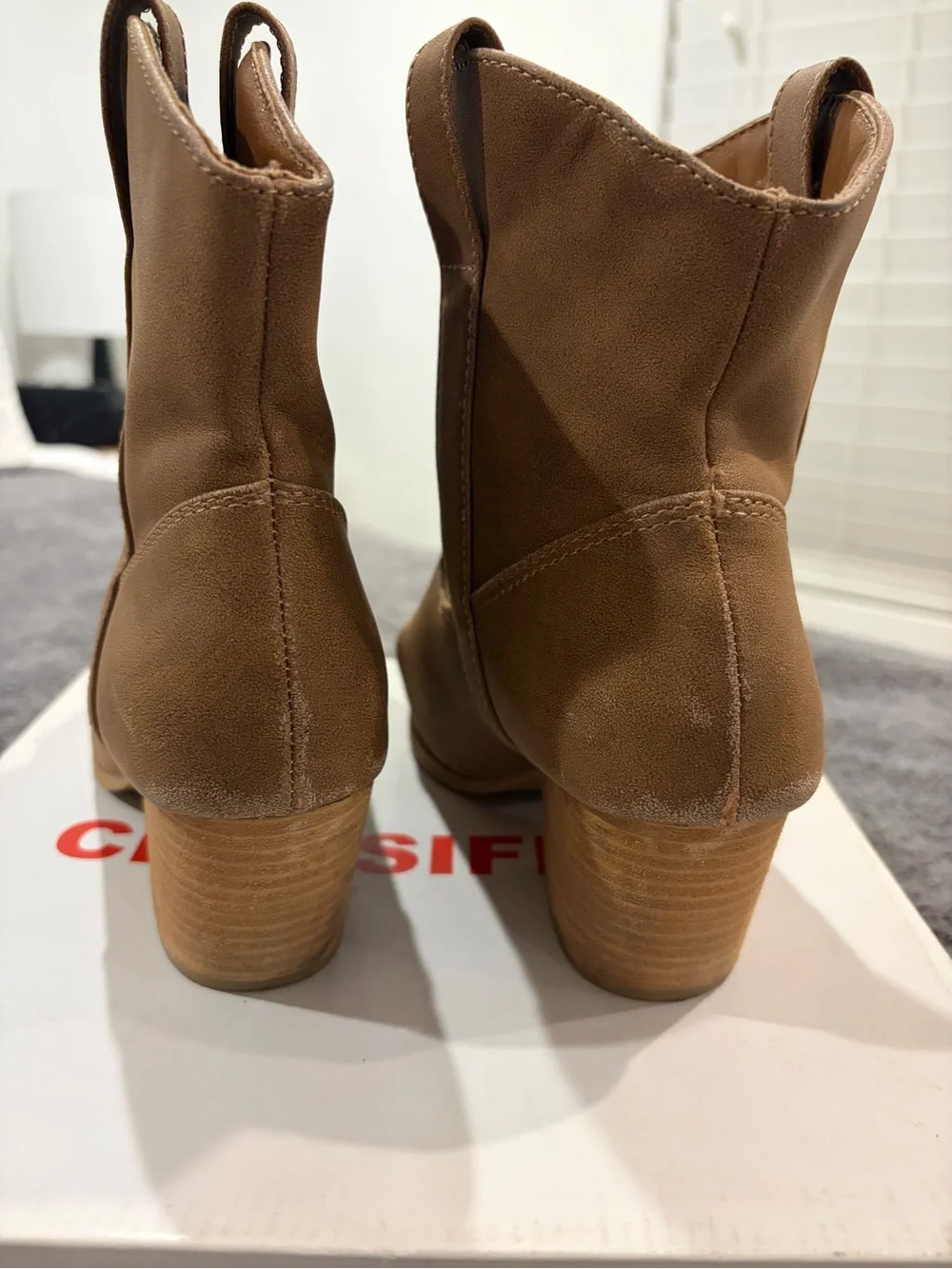 Rachel Zoe Tan Suede Western Ankle Booties